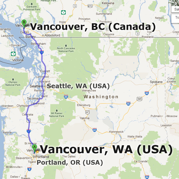 Vancouver Washington (WA) USA vs Vancouver BC Canada ...
